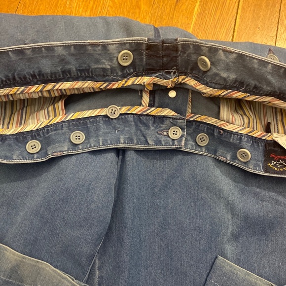 Paul & Shark Yachting Blue Denim Pants Mens Size 38x28 Suspender Buttons Read* - Picture 8 of 14